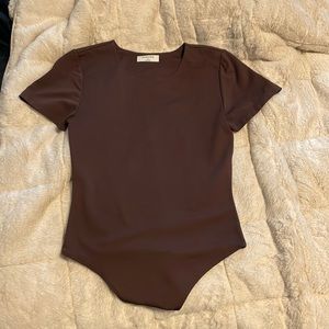babaton bodysuit, deep brown size M